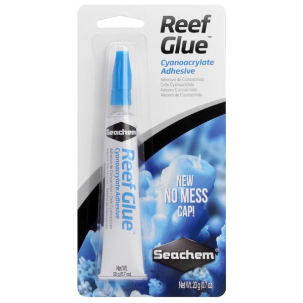 Seachem Reef Glue is a superior cyanoacrylate gel for gluing and mounting coral frags and colonies to reef rock or plugs.