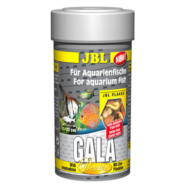 JBL Gala 100ml. High quality tropical fish flake food with freeze dried live food. extremely low in phosphates.