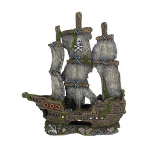 Embark on an underwater escapade with the Aqua One Pirate Sailing Shipwreck 36891