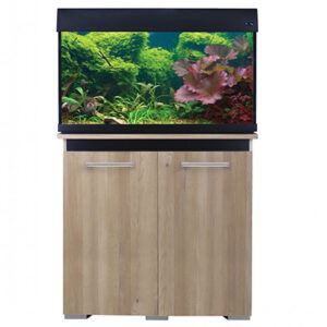 The Aqua One AquaVogue 135 Aquarium and Cabinet Nash Oak Set Looking for a modern aquarium with a distinct, sharp aesthetic?