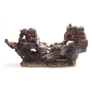 Introducing the Aqua One Shipwreck 2pc M 29042, a stunning and realistic addition to any aquarium environment.