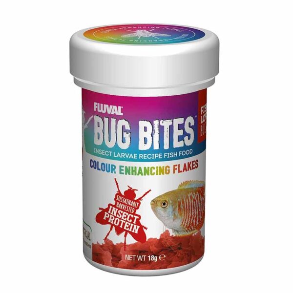 Fluval Bug Bites Colour Enhancing Flakes great food for tropical fish.