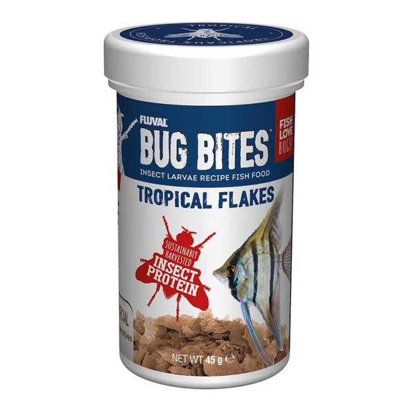 Fluval Bug Bites Tropical Flakes 45g Fluval Bug Bites Tropical Flakes make fish go crazy.