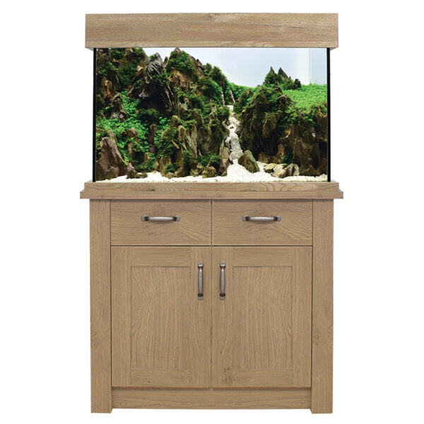 Oakstyle 145 Yorkshire Oak aquarium filter, heater, light and cabinet set