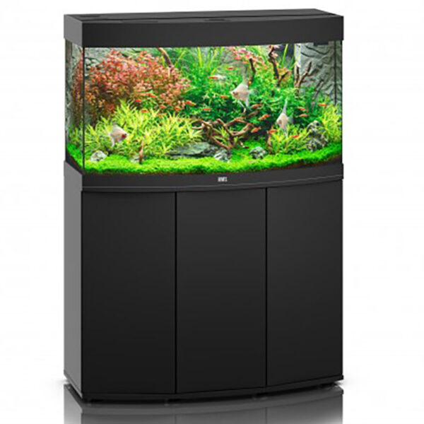 Small but exclusive: JUWEL VISION 180 LED Elegant in appearance and perfectly matching details! At 92 cm wide, the VISION 180 LED is the smallest aquarium in the VISION range. Thanks to its curved front panel, the VISION 180 LED has great presence – and not only in small rooms. The safety base frame ensures especially safe positioning and allows you to set up your aquarium easily, with no need for special supports. Painstaking workmanship from Germany, top-quality materials and perfectly tuned technology guarantee the very best of quality and safety, meaning a long service life for your VISION 180 LED.