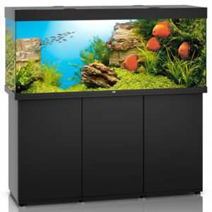 Putting size into practice: JUWEL Rio 450 Led and Cabinet Black. Big ideas need room – with its capacity of 450 litres, the  RIO 450 LED has that in spades. 50 cm wide and standing 66 cm tall the RIO 450 LED is the largest aquarium in the RIO range.