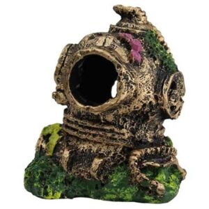 Aqua One Ruined Bronze Helmet Small is a realistic tank ornament