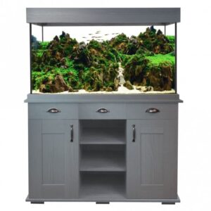 Enhance your aquatic experience with the Fluval Shaker 345L Slate Grey Aquarium & Cabinet Set. Additionally, this stunning set set effortlessly combines style and functionality, creating an impressive focal point in any room.