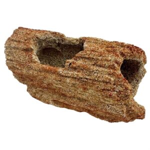 Bring the timeless allure of nature into your aquarium with the Aqua One Sandstone Log With 3 Holes 27040.