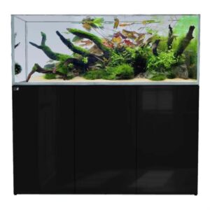 D-D Aqua Pro Aquascaper 1500 Ultra Gloss Black Aquarium and Cabinet